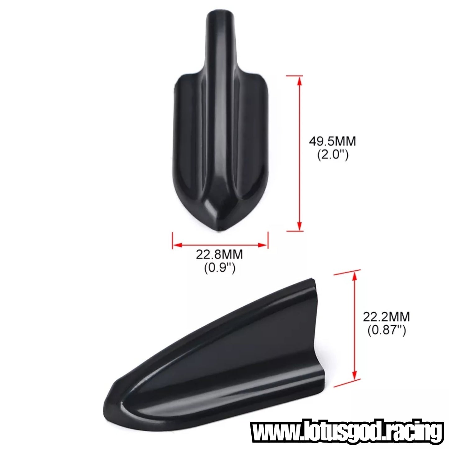 Roof Spolier Boot Fender Bonnet Shark Fins (6 Pieces)