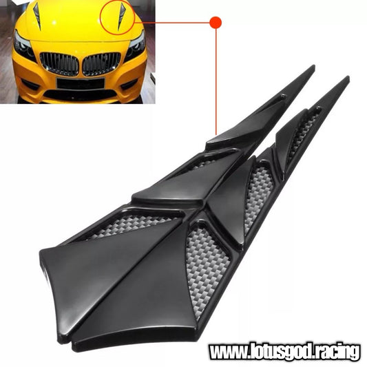 Universal Racing Look Front Bonnet Side Rear Fender Bumper High Air Flow Intake Shark Fin Panel Grill Vent