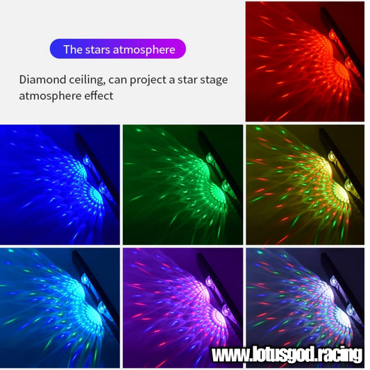 Magnet Roof Celing LED Atmosphere Lamp RGB Roof Star Light USB Charging Car Interior Decorative Ambient Party Lights