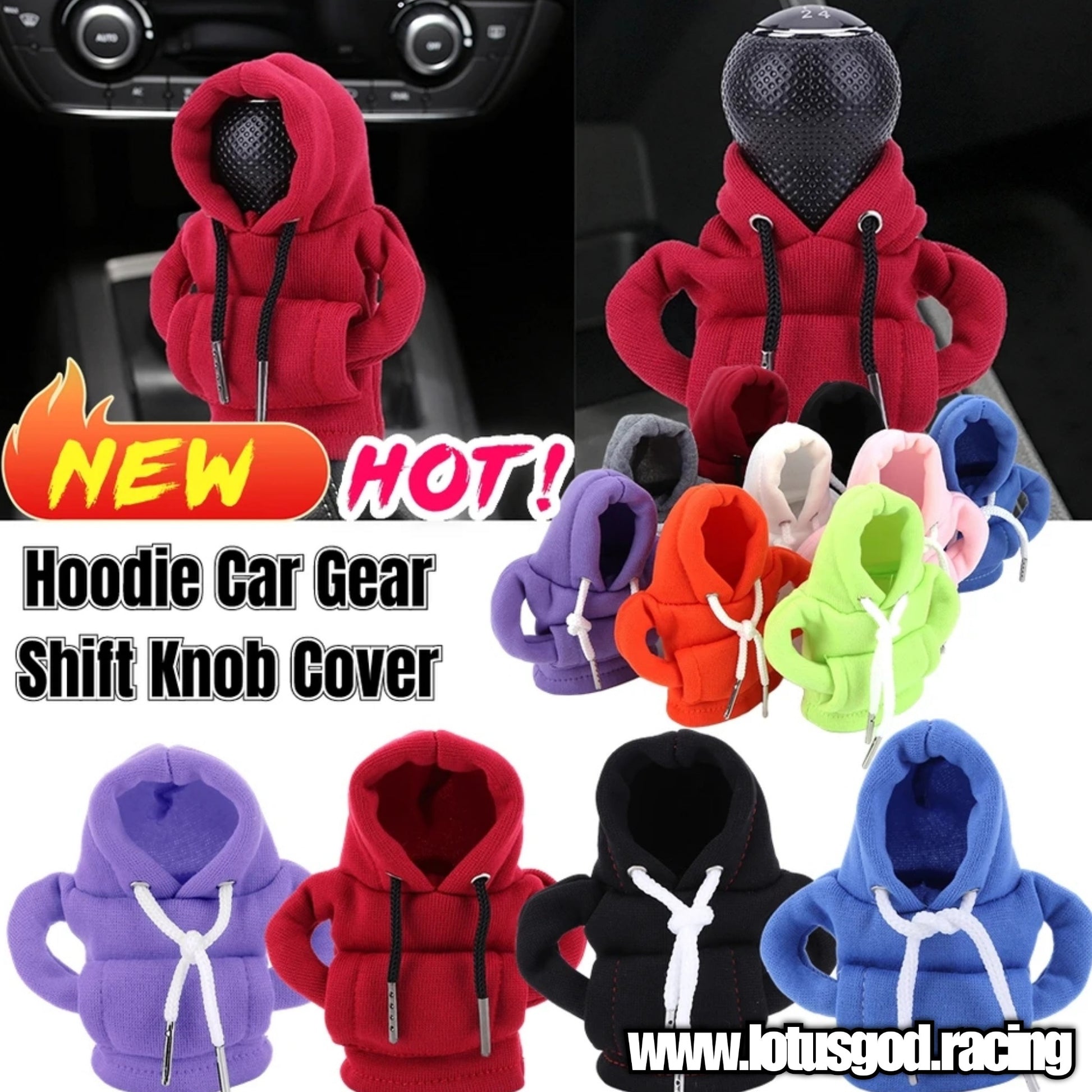 Auto Shifter Knob Cover Fashion Hoodies Gear Shifter for Car Green