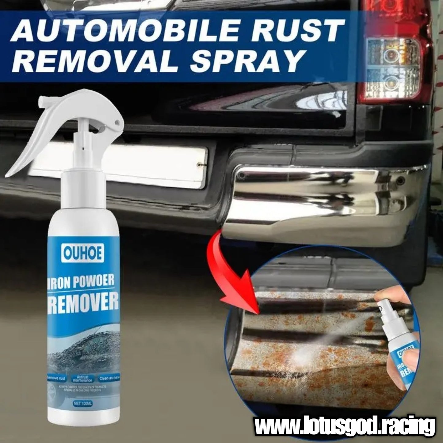 Anti Rust Car Metal Surface Chrome Paint Cleaner Maintenance Iron Powder For Cleaning Rust Remover Spray 100ml