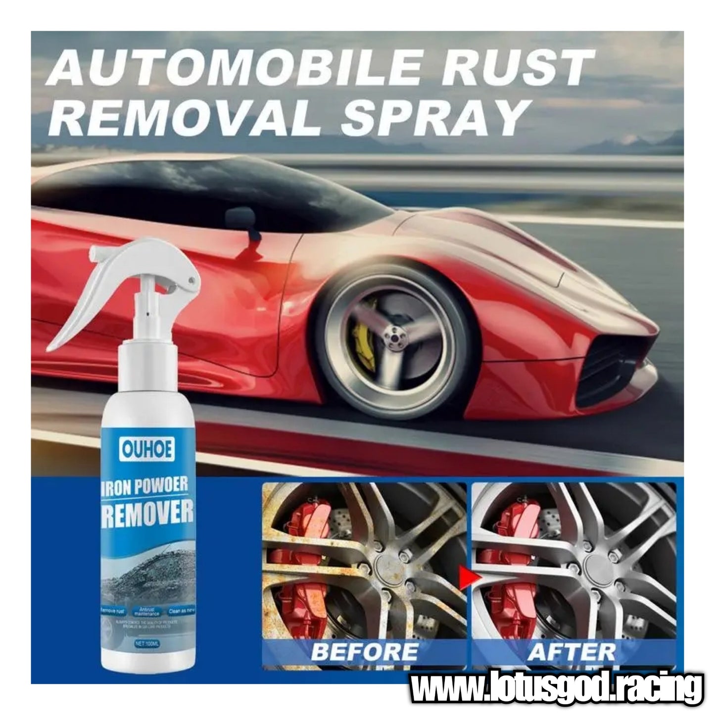 Anti Rust Car Metal Surface Chrome Paint Cleaner Maintenance Iron Powder For Cleaning Rust Remover Spray 100ml