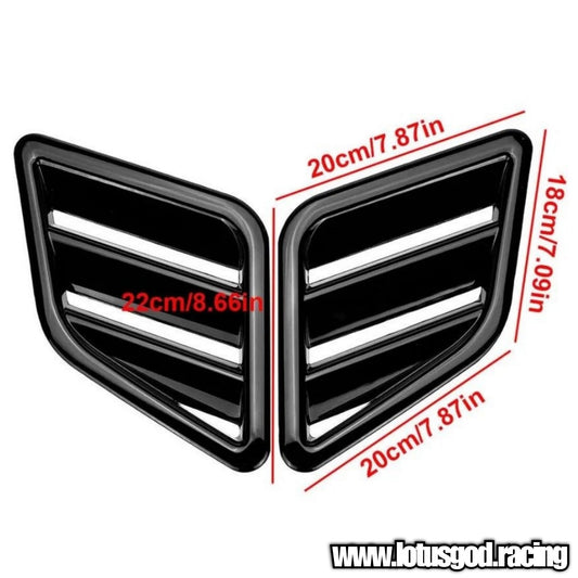 Universal Racing Front Bonnet Side Rear Fender Bumper High Air Flow Intake Shark Fin Panel Grill Vent