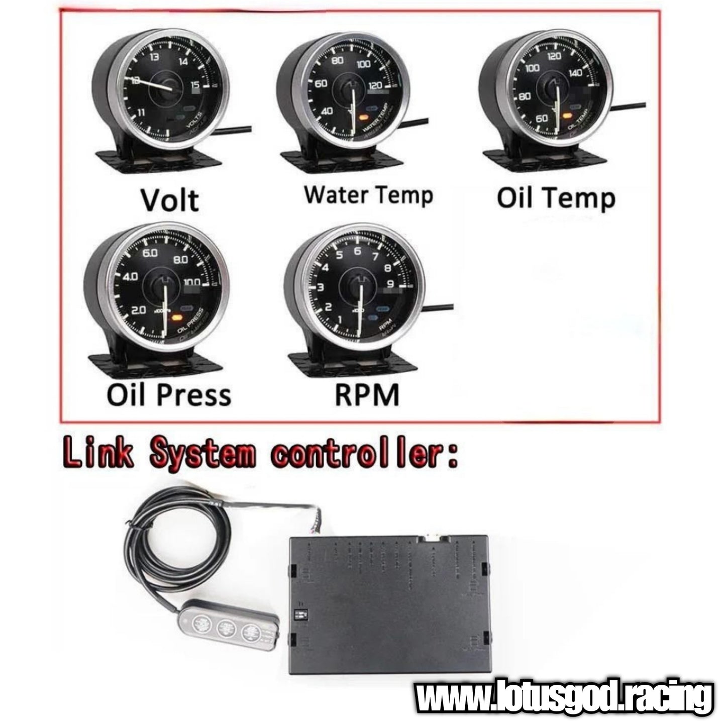 Defi A1 Universal OBD 2 Connector Meter Gauge + 1 Controller & 4 Sensors For Racing Car OBD2