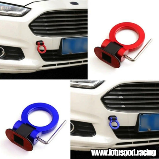 Universal Round ABS Plastic Display Tow Hook Front Rear Bumper Sticker Strap Ropes Towing Bars