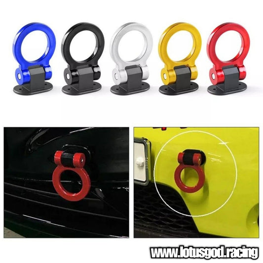 Universal Round ABS Plastic Display Tow Hook Front Rear Bumper Sticker Strap Ropes Towing Bars