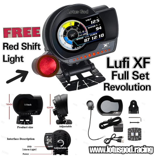 LUFI XF Revolution OBD2 GPS Racing Gauge Real time Display Meter + Red Shift Light