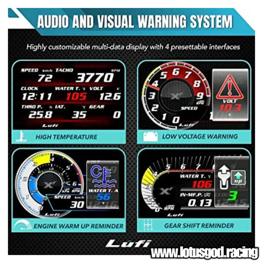 LUFI XF Revolution OBD2 GPS Racing Gauge Real time Display Meter + Red Shift Light