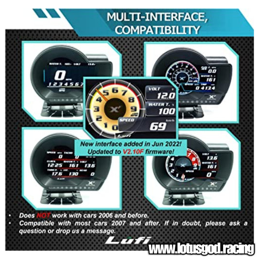 LUFI XF Revolution OBD2 GPS Racing Gauge Real time Display Meter + Red Shift Light