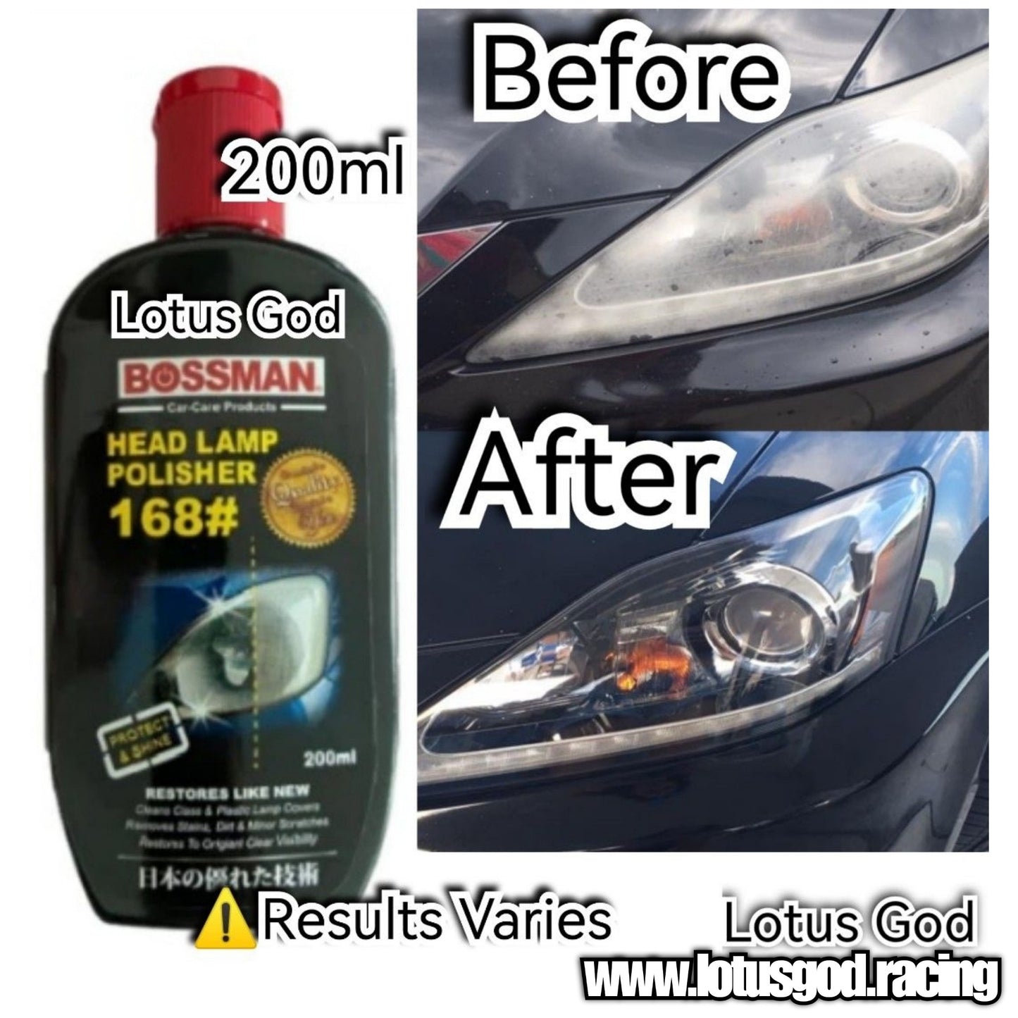 Headlight Car Plastic Polish Head Lamp Glass Len Scratch Removal Cleaner 200ml