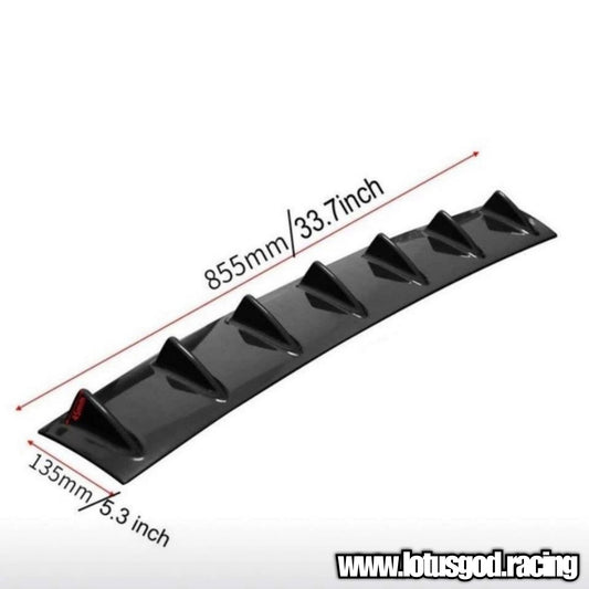 Universal 5 | 7 Shark Fins Canard Wing Lip Lower Chassis Spolier Diffuser Black ABS For Rear Bumper