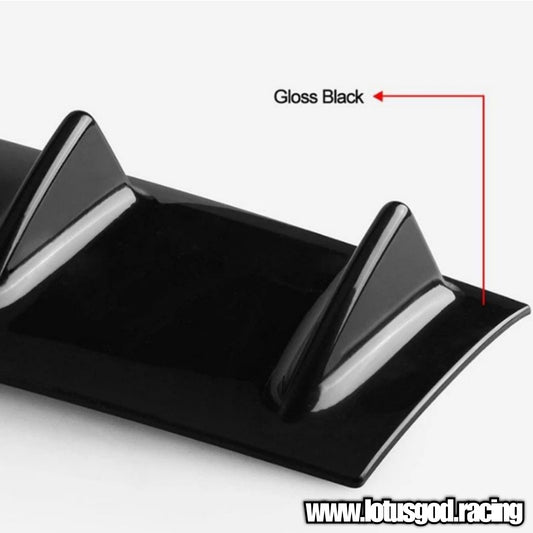 Universal 5 | 7 Shark Fins Canard Wing Lip Lower Chassis Spolier Diffuser Black ABS For Rear Bumper