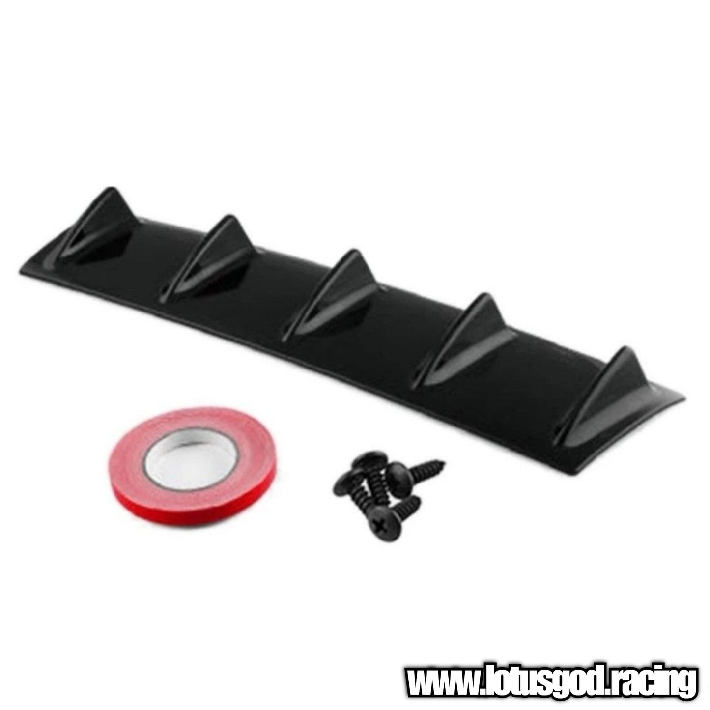 Universal 5 | 7 Shark Fins Canard Wing Lip Lower Chassis Spolier Diffuser Black ABS For Rear Bumper