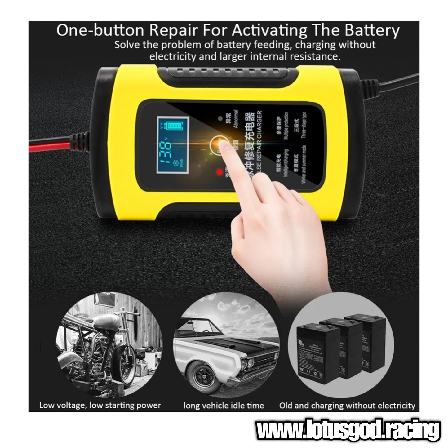 12V Lead Acid Battery Pulse 4ah - 100ah Lcd Display Repair Smart Charger UK Plug