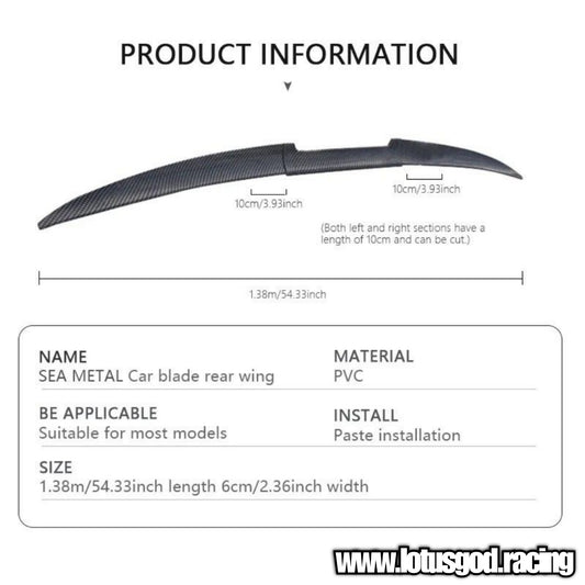 Universal Carbon Fiber Cubic Print Car Trunk Roof Glass Spoiler Racing Wing Car Modified Tail Adjustable From 138cm