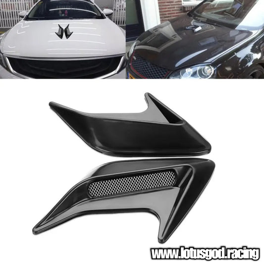 Universal Black | Carbon Fiber Front Rear Fender Bumper Air Flow Intake Shark Fin Canard Panel Grill Vent