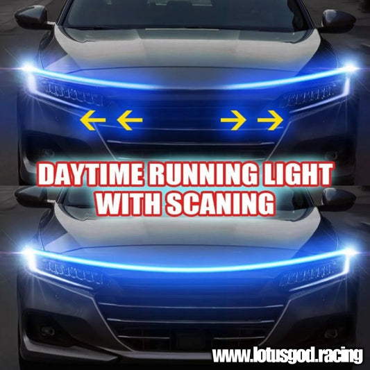 12 Volts Super Blue 60cm Sequential Scan Mode Bright Led Light Car Hood Strip Interior Dashboard Ambient Neon Lamp