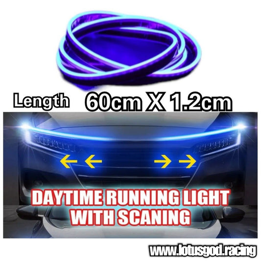 12 Volts Super Blue 60cm Sequential Scan Mode Bright Led Light Car Hood Strip Interior Dashboard Ambient Neon Lamp