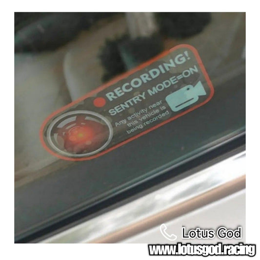 Warning 11cm X 5cm Sentry Recording Mode on Stick Inside Window Glass Sticker Decal