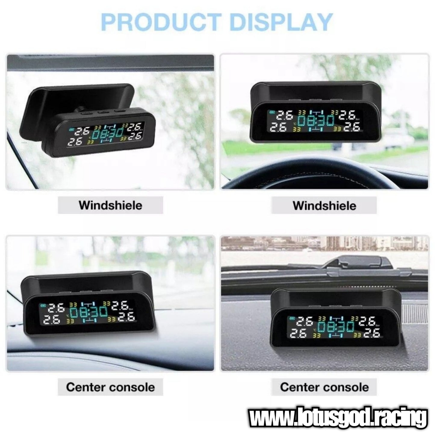 Tpms Wireless Solar Power Rechargeable USB LED Internal | External Tyre Pressure Monitoring System for Real Time Detection