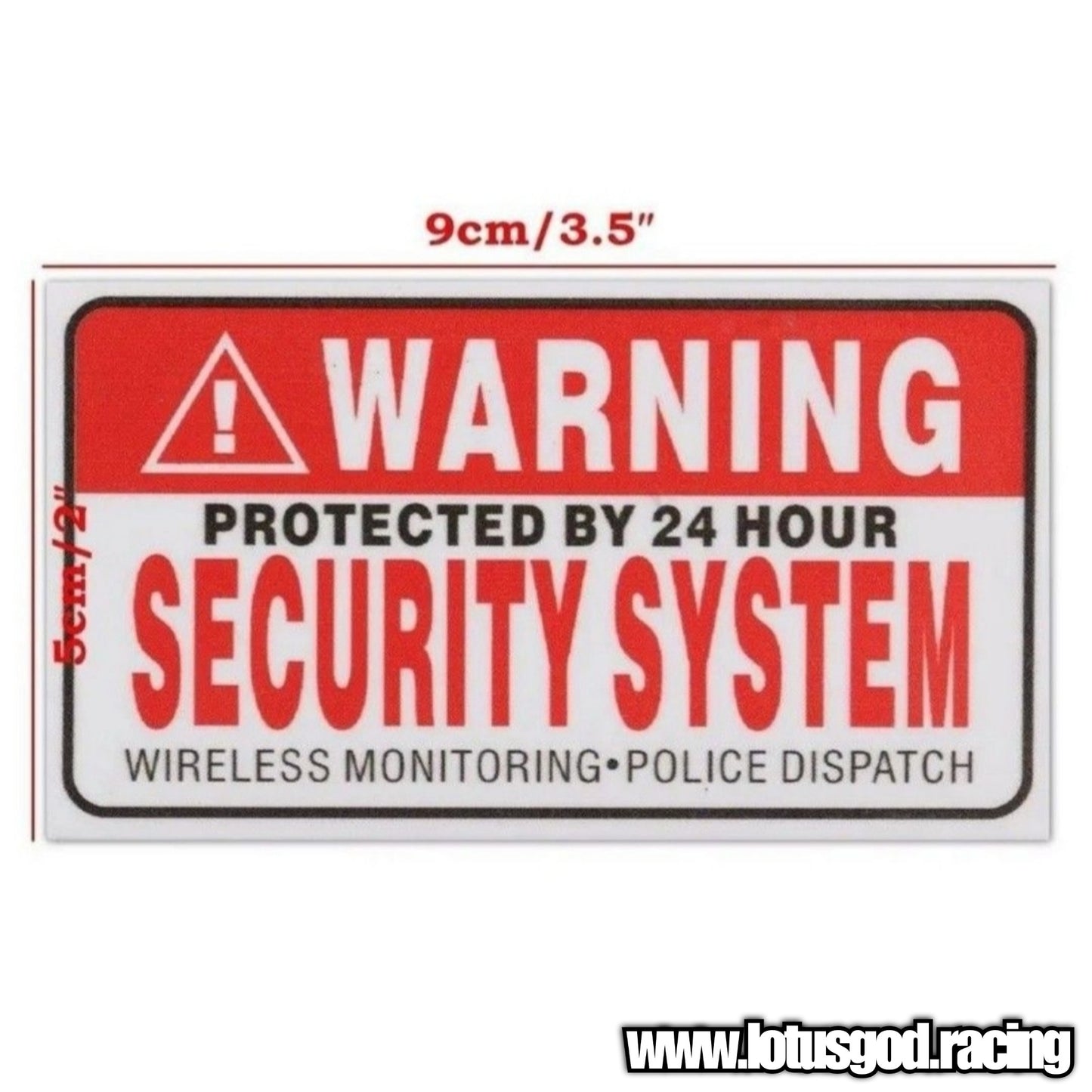 Security Warning System 9cm X 5cm Stick Outside Window Glass Sticker Decal