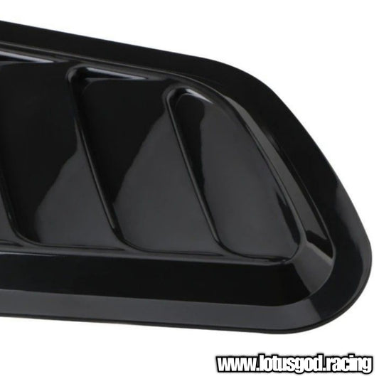 Black | Carbon Fiber Print Bonnet Display Air Flow Intake Hood Scoop Shark Fin Vent Cover Auto Exterior Car Accessories