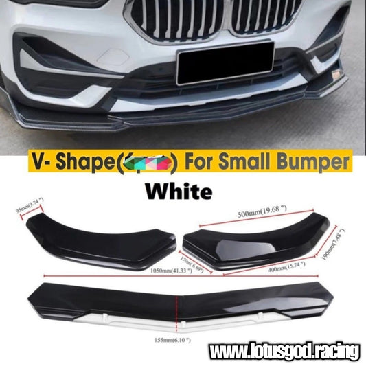 3 Pieces Custom Universal Front Car Bumper Splitter Bodykit Black ABS Plastic Lips