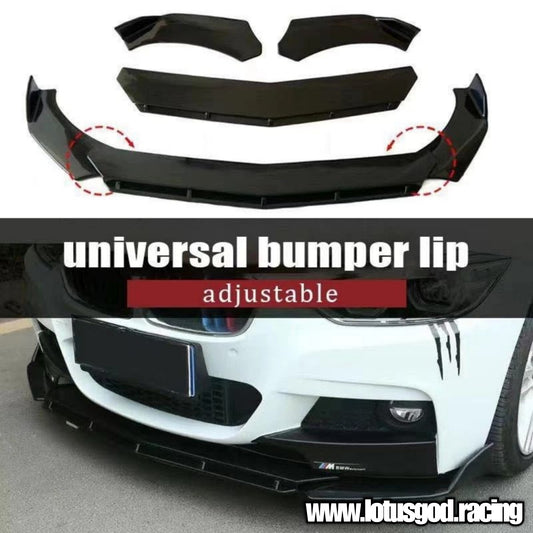 3 Pieces Custom Universal Front Car Bumper Splitter Bodykit Black ABS Plastic Lips