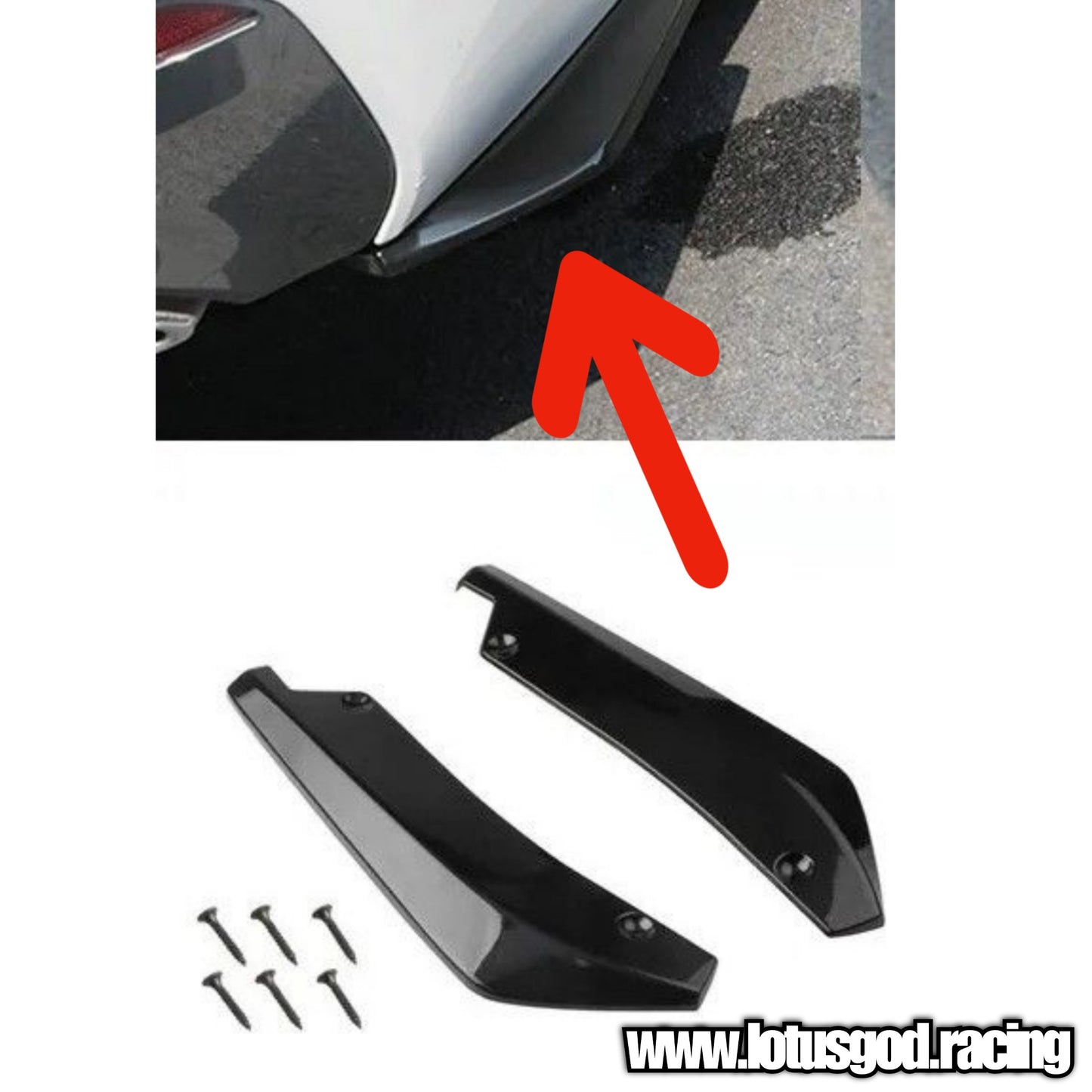 Universal Black Front Rear Bumper Lip Air Vent Trim Spoiler Canards Splitter Styling Body Kit Accessories