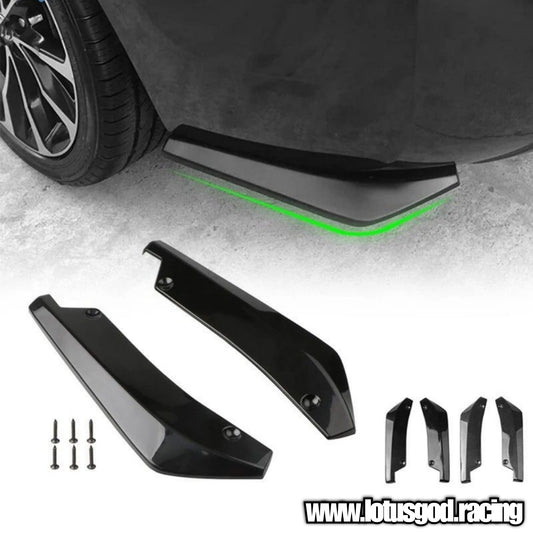 Universal Black Front Rear Bumper Lip Air Vent Trim Spoiler Canards Splitter Styling Body Kit Accessories