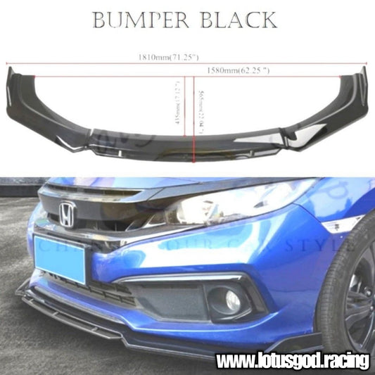 4 Pieces Custom Universal Front Car Bumper Splitter Bodykit Black ABS Plastic Lips