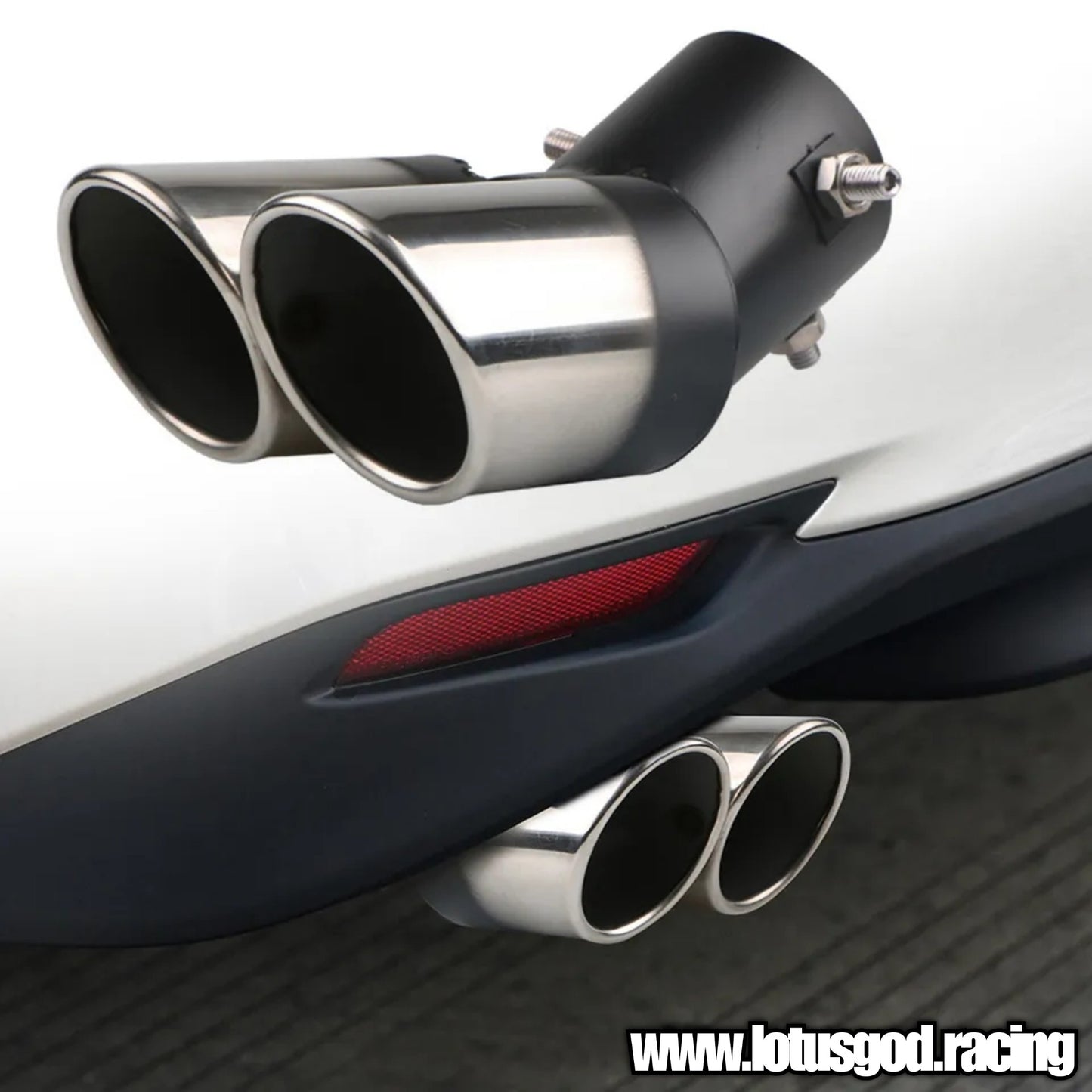 Universal Single 63mm To 2 Outlet Twin Dual Stainless Steel Exhaust Pipe Muffler Tips