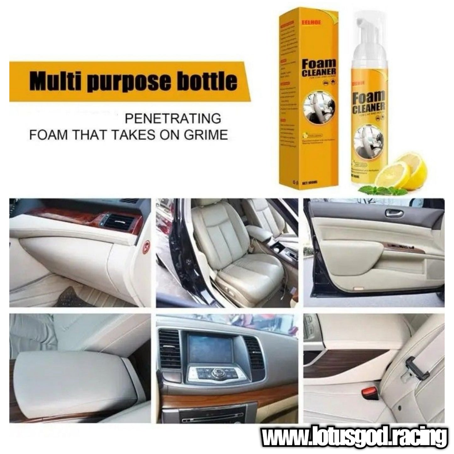 MultiPurpose Foam Cleaner Spray For Interior Car Bike Home Bird Shit Seat Dashboard Doors Etc 100ml