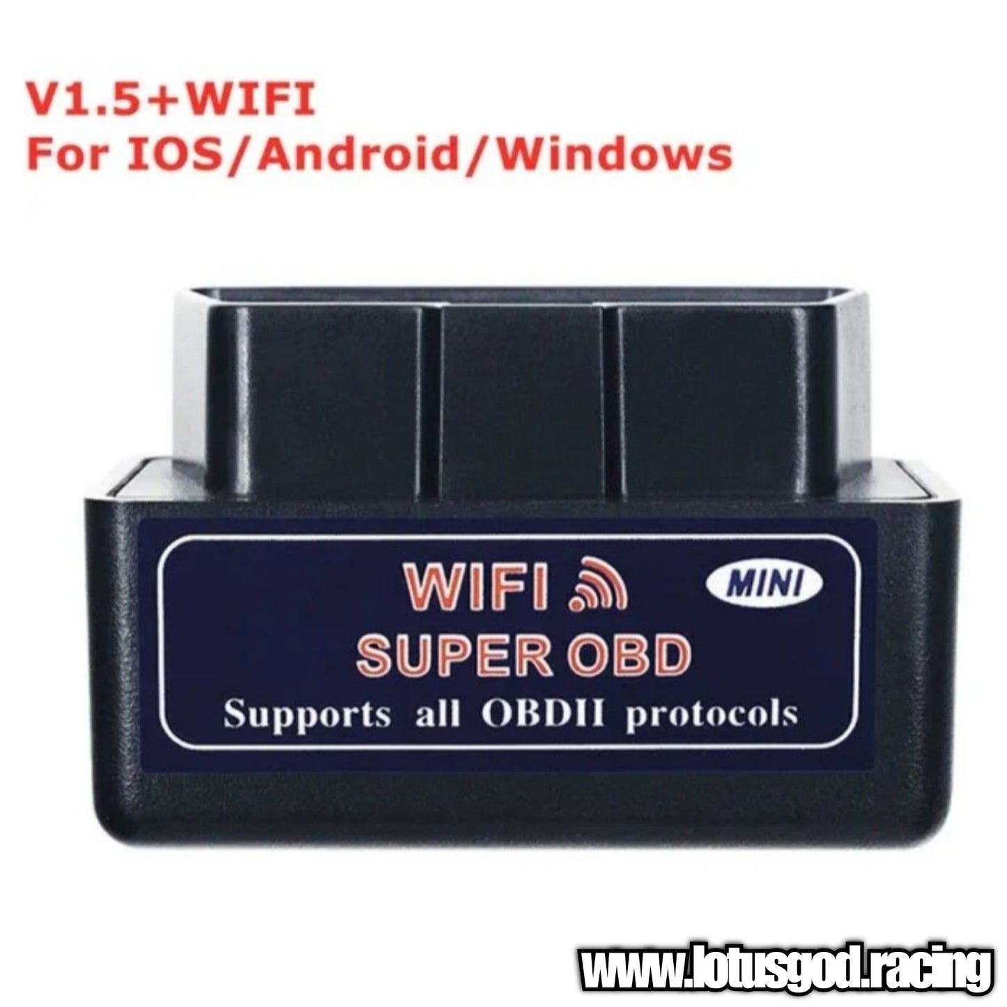 Wifi 16 Pin OBD 2 Interface V1.5 Scanner Works on iOS | Android | Windows To Clear & Read + Clear Codes Mini Black ELM 327 For Cars Etc