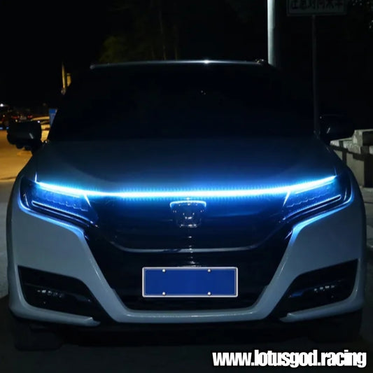 180cm 12V Super Blue | White Sequential Scan Mode Bright Led Light Car Hood Bonnet Strip Interior Ambient Neon Lamp