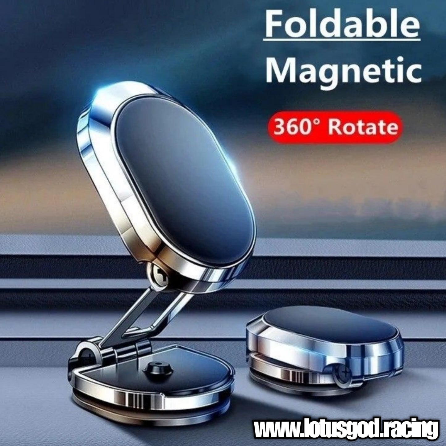 360 Degree Rotatable Stealth Black Magnetic Car Phone Holder With Strong Magnet For GPS Mount Iphone Android Hp Interior Accessories