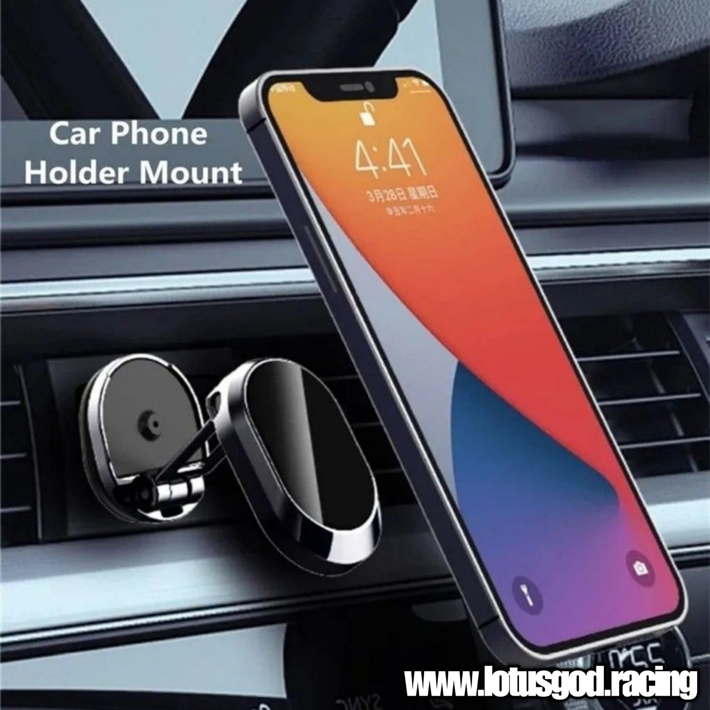 360 Degree Rotatable Stealth Black Magnetic Car Phone Holder With Strong Magnet For GPS Mount Iphone Android Hp Interior Accessories