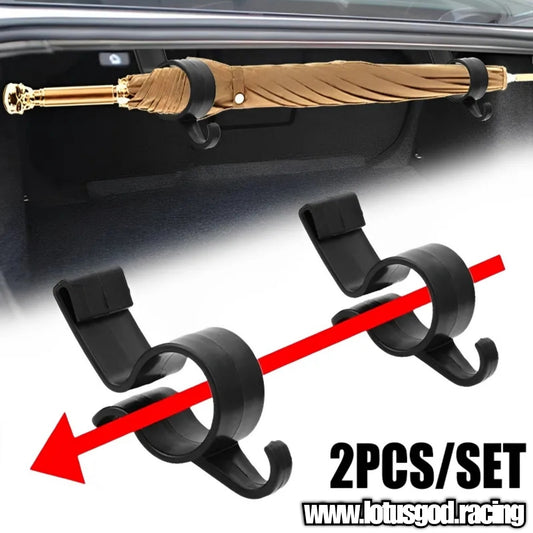 2 X Universal Car Boot Trunk Umbrella Hook Holder Hanger Clip Fastener Accessories