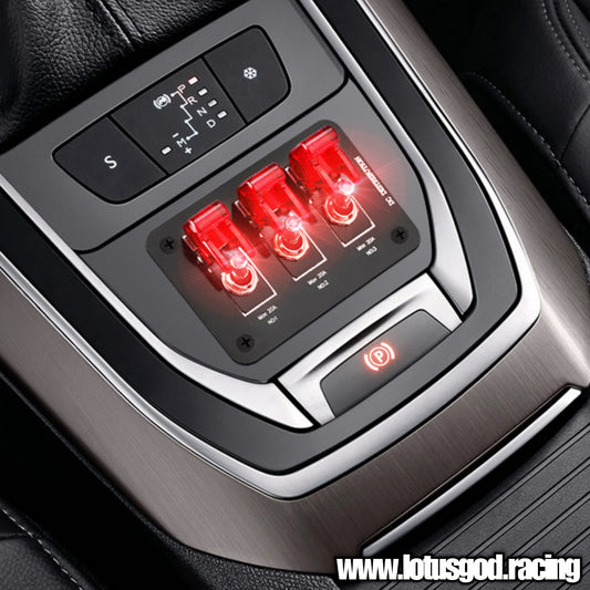 Racing Car 12V Ignition Red 3 Flip Up Down On Off Led Switch Silver Control Panel For All Dashboard