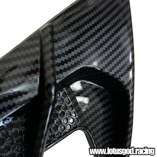 Universal Black | Carbon Fiber Front Rear Fender Bumper Air Flow Intake Shark Fin Panel Grill Vent