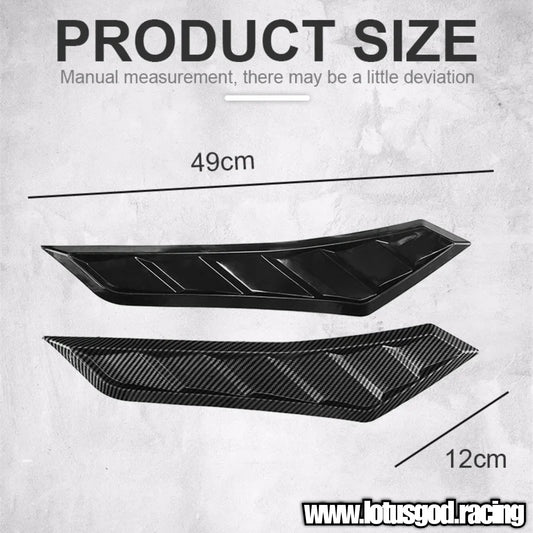 Universal Racing Look Front Bonnet Side Rear Fender Bumper High Air Flow Intake Shark Fin Panel Grill Vent