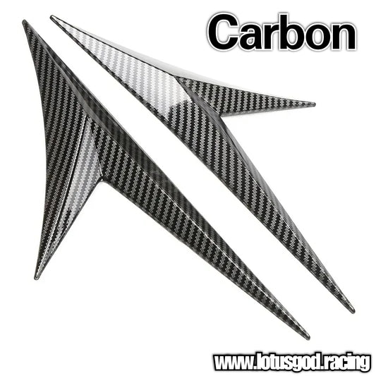 Universal Black | Carbon Fiber Front Rear Fender Bumper Arrow Intake Shark Fin Panel Grill Vent