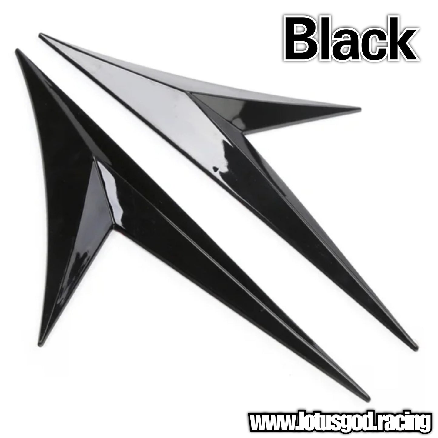 Universal Black | Carbon Fiber Front Rear Fender Bumper Arrow Intake Shark Fin Panel Grill Vent