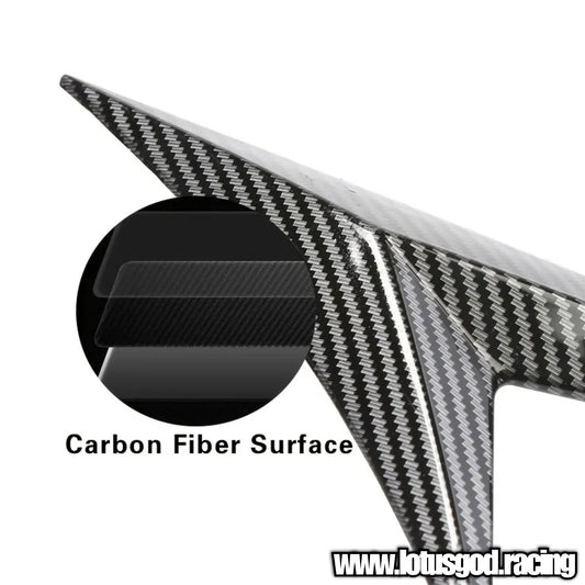 Universal Black | Carbon Fiber Front Rear Fender Bumper Arrow Intake Shark Fin Panel Grill Vent