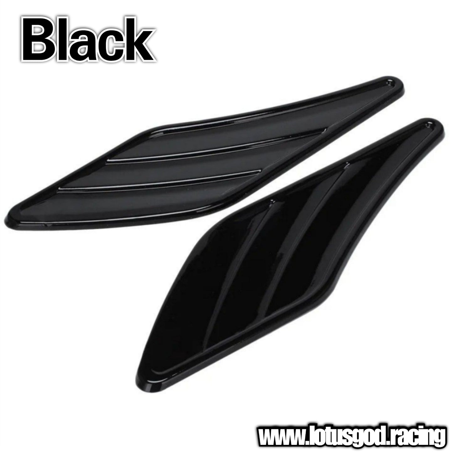 Universal RS Front Side Fender Bumper Display Air Flow Intake Shark Fin Panel Grill Vent Scoop