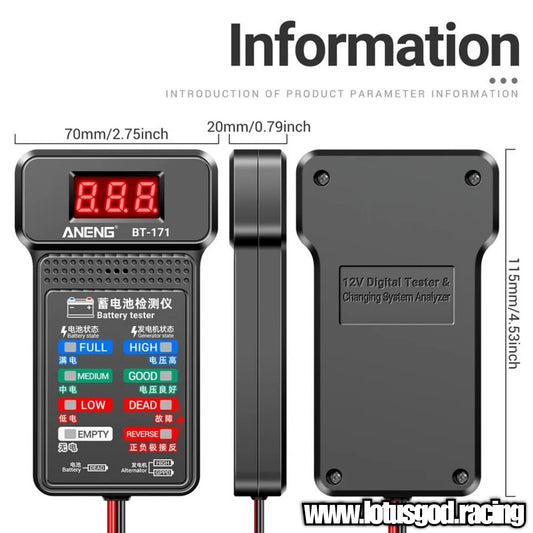 12V Battery Tester 100-2000CCA Battery Load Tester Auto Cranking And Charging System Battery Alternator Analyzer Tool