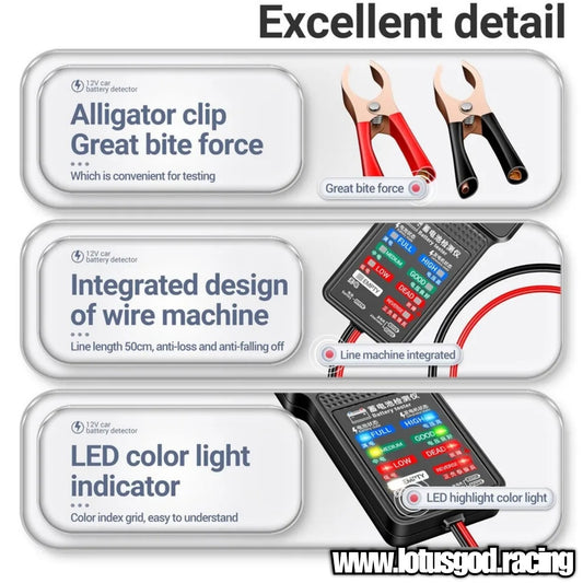 12V Battery Tester 100-2000CCA Battery Load Tester Auto Cranking And Charging System Battery Alternator Analyzer Tool