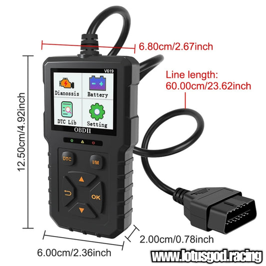 16 Pin OBD 2 Engine Check Light 02 Sensor Interface Scanner Plug And Play To Clear & Read Codes Tester OBDII Dignostic Tool For Cars Etc