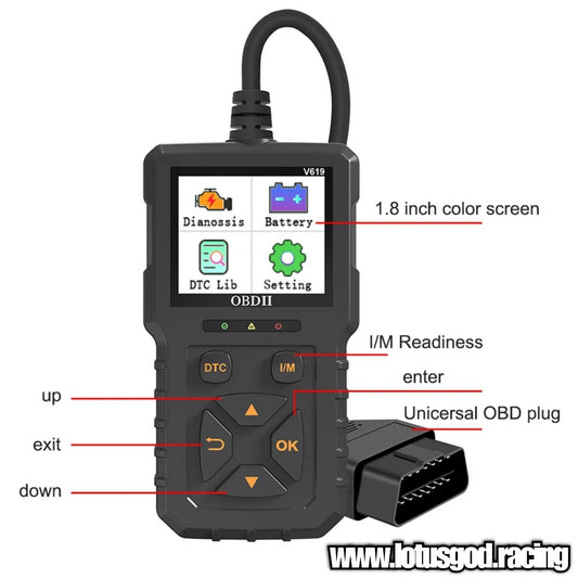 16 Pin OBD 2 Engine Check Light 02 Sensor Interface Scanner Plug And Play To Clear & Read Codes Tester OBDII Dignostic Tool For Cars Etc