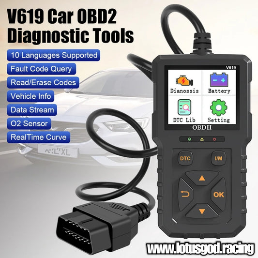 16 Pin OBD 2 Engine Check Light 02 Sensor Interface Scanner Plug And Play To Clear & Read Codes Tester OBDII Dignostic Tool For Cars Etc